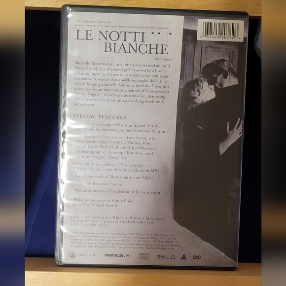 Le Notti Blanchee (DVD, 1957) The Criterion Collection - Luchino Visconti - Picture 2 of 3